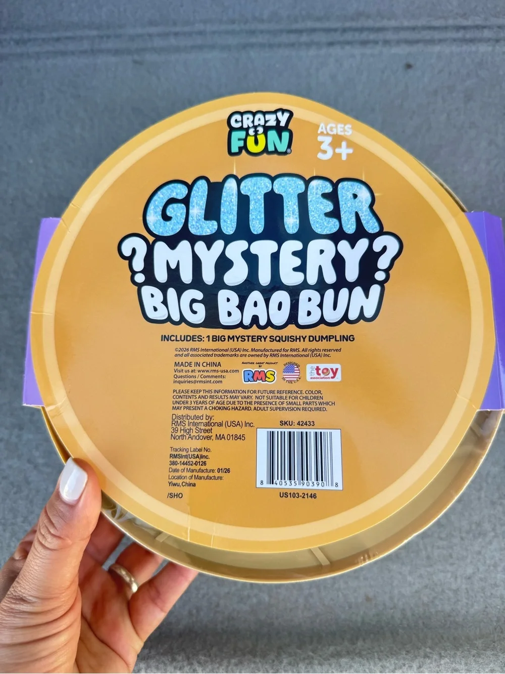 Crazy Fun Glitter Mystery Big Bao Bun - Yellow Packaging